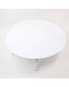 Large white round melamine tray