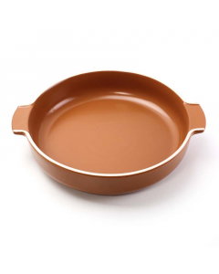 A large circular pottery tray