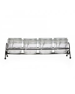 Jar set 4 pcs + stand