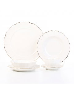 Dinner set 36pcs white and gold(