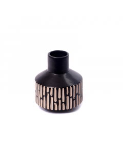 Black striped decorative vase