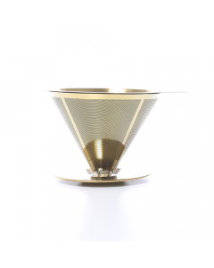 Gold Steel Coffee Filter with Base