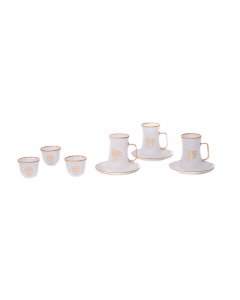 tea cups and Najjel 18 transparent white pieces