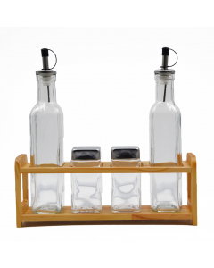 Wooden stand oiler set