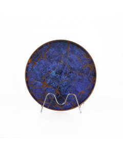 Medium round dark blue golden serving tafria