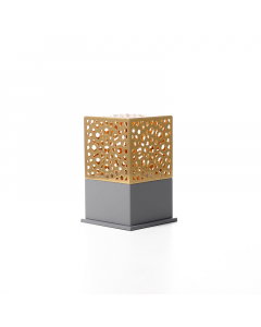 Small, dark gray, gilded incense burner