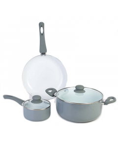 6 Pieces Gray Ceramic Cookware Set