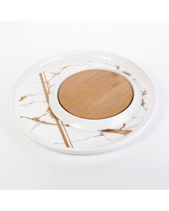 Porcelain serving plate with a cover