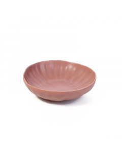A deep red porcelain dish