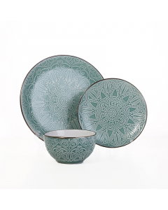 Dinner set 12 pieces green