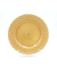 Gilded glass serving bowl