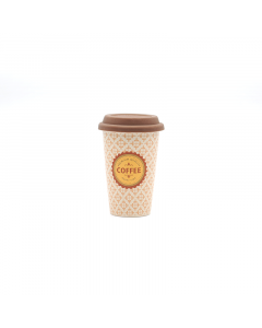 Porcelain cup white with a silicon cover