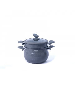 Gray granite coated steamer, 5 litres