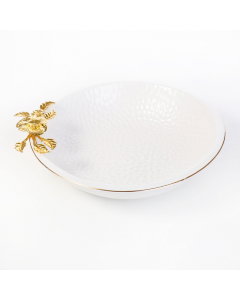 Round white serving plate