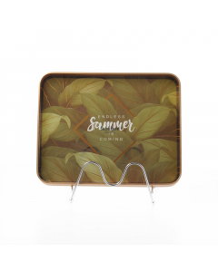 Small rectangle green gilded serving topper