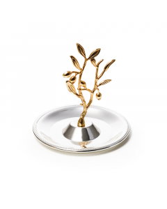 Serving plate with silver belt