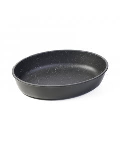 Coated oval baking tray
