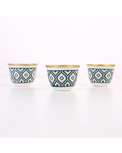 A set of coffee cups, 12 pieces, olive