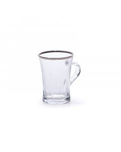French Dorlex Tea Cups 6 Pieces Silver