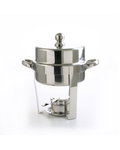 Preheat a round steel buffet