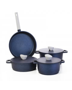 Korean granite pots set 7 pieces blue