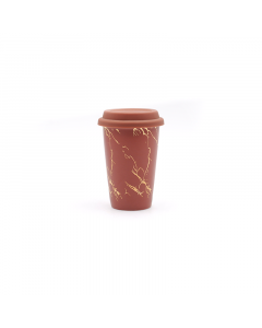 Porcelain cup built a doctrine with a silicon cover