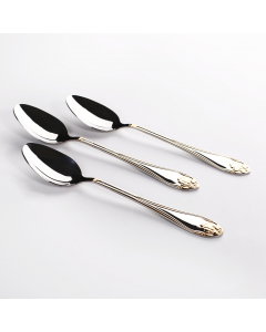 6 spoons set golden patterns