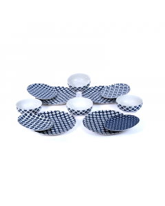 12-piece dining set, navy blue