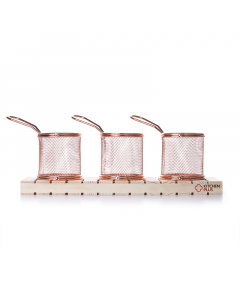 A set of hand-perforated serving molds