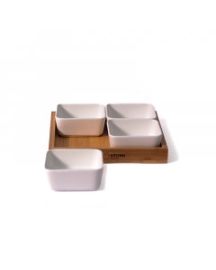 Settings with a bamboo base   4 tablets