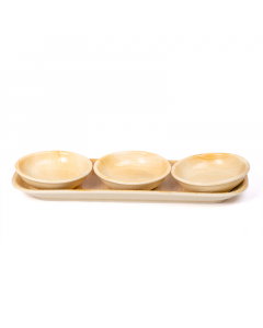 Wooden serving plate 8 cm, 4 pieces
