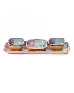 Yogurt set with rectangular holder 3 Pieces