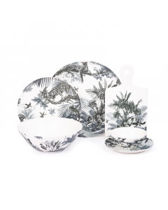 Gray porcelain dinner set 18 pieces