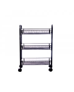 Mesh basket with 3-tier wheels, black