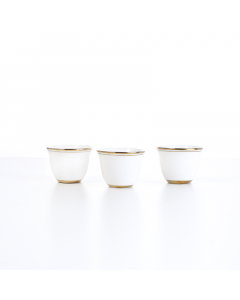 A set of coffee cups, 12 pieces, white and golden