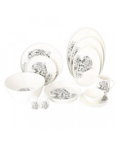 Porcelain Dinner Set 47 Black pieces