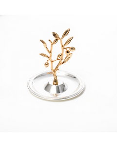Serving plate with silver belt