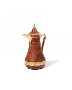 Authentic 1 liter wooden gilded thermos