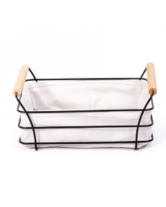 White rectangular bread basket