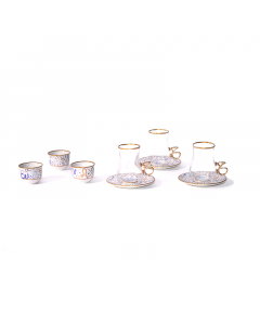 tea and cawcups 18 colored pieces