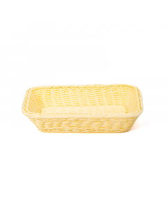 Medium beige rectangular rattan serving tray