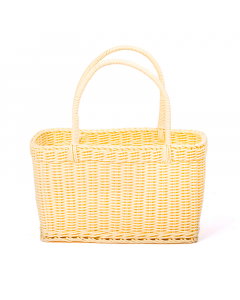 White rattan storage basket