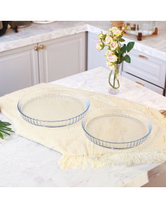 Set of glass tart trays, 2 pieces