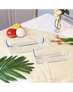 Set of glass cake trays, 2 pieces