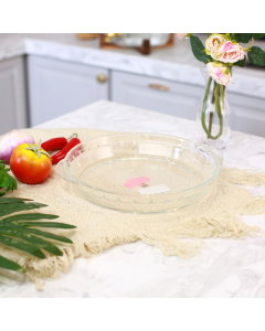 Round glass oven tray