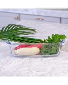 Rectangular glass oven tray
