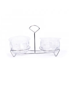 Acrylic serving dish with a bag