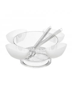 Acrylic serving dish with spoons