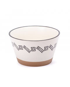 Brown white earthenware bowl