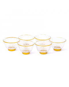 Set of 6 gilded glass coffee cups